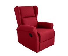 Gardenia Poltrona Relax Reclinabile Manuale in Tessuto Colore Bordeaux