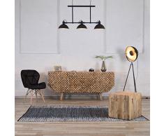 Native Home 10021289 Credenza Effetto 3D, Comò a 2 Ante, Madia con 3 Cassetti, Dispensa Buffet Massiccio HxLxP: 75 x 177 x 45 cm ca.