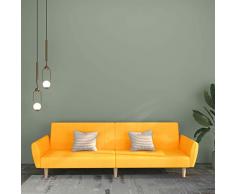 Homgoday Divano Letto a 2 Posti Giallo in Tessuto, Divano Terrazzo Esterno, Divano Salotto Giardino, Divani per Giardino, Arredamento Giardino