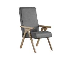 Poltrona legno FIAMMETTA ESSEGI Relax reclinabile fusto NATURALE tessuto Grigio Sfoderabile