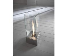 Stones, LEVELS, Caminetto A Bioetanolo Da Pavimento, Bianco, 25 x 25 x 65 cm