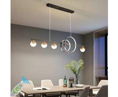 Lampada a Sospensione/Lampadario Tavolo da Pranzo Lampada Moderna Dimmerabile LED 120cm Soggiorno Lampadari Regolabile in Altezza Anello Lampadari a Sospensione Ufficio Cucine Lampada Nero
