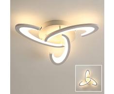 Osairous Lampadario da Soffitto, Plafoniera LED 36W 3240lm, Lampadario LED Design Trifoglio per Camera da Letto, Soggiorno, Sala da Pranzo, Acrilico Bianco, Luce Calda 3000K