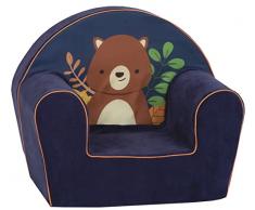 KNORRTOYS.COM Poltrona per Bambini con Scritta Happy Bear, gommapiuma, Blu Scuro