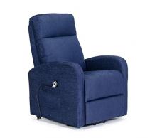 POLTRONE ITALIA - Poltrona Relax alzapersona elettrica Seduta micromolle assemblata Poltrona reclinabile Anziani Prezzi IVA4% OBBLIGO Doc Legge 104 - Poltrona-Chanel-1M-I4-TABLU Blu antimacchia