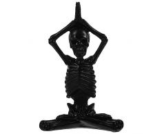 HOMSFOU Scheletro Yoga Statuetta In Resina Scheletro Fantasma Modelli Di Scheletro Tavolo Meditazione Collezione Casa Stregata Prop Per Mensola Tavolo Del Buffet Decalcomania B