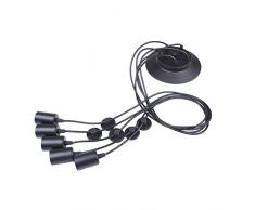 110-220V Vintage Edison Soffitto Apparecchio a Sospensione Industrial Light Lampada Regolabile Lampadario Nero- 5 testa