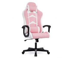 IntimaTe WM Heart Sedia da Gaming, Poltrona Gaming Sedia Ufficio con Schienale Alto Ergonomica, Sedia Girevole con Regolabile Confortevole Supporto Poggiatesta e Lombare, Rosa