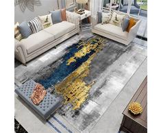 RUGMRZ Tappeto Shabby Chic 200x300cm Semplice tappeto da soggiorno blu grigio stile moderno rettangolare senza deformazione Tapiso Tappeto