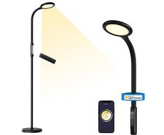 Lampada da Terra LED Homekit Integrata, meross Piantana ad Angolo per Soggiorno, Compatibile con Siri, Alexa e Google Home, con Luminosità Regolabile, Collo di Cigno Girevole a 360° e Telecomando