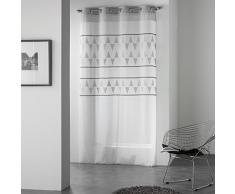 Douceur dIntérieur Tino Tenda con occhielli, 140 x 280 cm, Velo Sabbia, Tessuto Jacquard Multicolore.