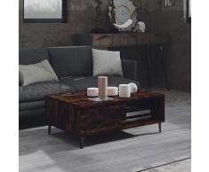 YITHOPI Tavolino da Salotto,tavolino laterale da divano tavolo quadrato tavolino angolare Adatto per caffetterie, soggiorni, camere da letto o uffici Rovere Fumo 90x60x35 cm in Truciolato