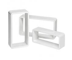 TecTake Set di mensole muro mensola libreria libri cubo pensile scaffale CD - disponibile in diversi colori - (Bianco | No. 401586)