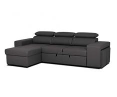 BUDWING John Divano Letto ad Angolo 3 Posti a Forma di L Chaise Longue Sinistra o Destra Reversibile Nero