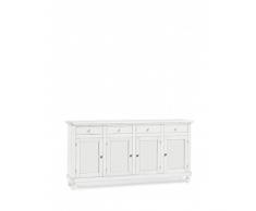 CREDENZA 4 VANI BASE NAPOLETANA IN LEGNO COLORE BIANCO OPACO