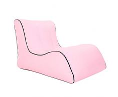 BeesClover - Grande poltrona gonfiabile curva per spiaggia, giardino, campeggio rosa