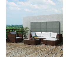 Tidyard Set Divani da Giardino 17 pz in Polirattan,Divano da Soggiorno,Salotto e Ufficio Stile Classico Marrone