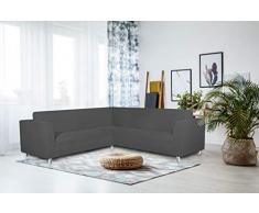 Italian Bed Linen Copridivano angolare Dahlia, 92% Poliestere + 8% elastometro, Grigio Scuro