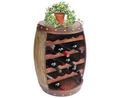 Scaffale-Vini Botte-Vini Botte in Legno Alt.70cm Nr.1546 Porta-Bottiglie Scaffale Marrone Antico
