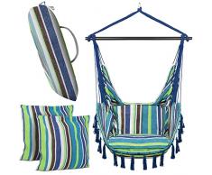 VITA5 Poltrona Sospesa da Giardino per Rilassarsi - Sedia a Dondolo da Appendere Resistente e Sicura - Amaca Appesa da Interno Adatta a Ogni Arredamento - Facile da Montare - Imbottitura Comoda