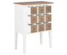 vidaXL Legno Massello Credenza Elegante Carattere Rustico Solida Raffinata Pulizia Facile Classica Madia Buffet Mobiletto Armadio Bianco