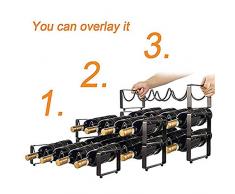Impilabile Wine Rack, Supporto Controsoffitto Armadietto Del Vino Bagagli Giornali, Bottiglie Da Ripiano, Vino Ripiano, Portasciugamani Per Cucina Dispensa Cabinet,C