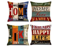 Homefeelzydys Federa per Cuscini Set da 45X45cm Quadrate con Stampe Decorative Biancheria Copricuscini Casa Decorativi Federa per Divani Camera da Letto Auto