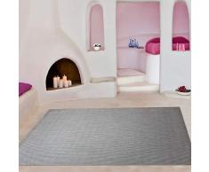 Tappeto da salotto in vinile intrecciato, colore beige screziato naturale, finitura cucita, sottile, dimensioni 120 x 170 cm