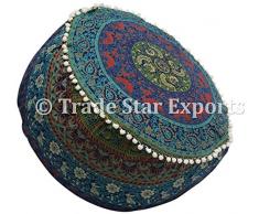 Indan mandala pouf copertina, cotone etnico pouf cuscino decorativo, poggiapiedi ottomano pouf copertura, hippie Floor Seating boho Decor Pattern4