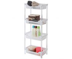 Scaffale Portaoggetti In Plastica Con 4 Ripiani