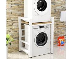 NEOCHY Scaffali Di Stoccaggio Del Bagno, Telai Di Stoccaggio Della Lavatrice Pavimento in Piedi per il Bagno, Scaffale a Telaio in Acciaio Carbone Quadrato, Scaffale Di Lavaggio Durevole, Portaoggetti