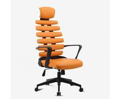 PERTID Sedia da scrivania Sedia da ufficio ergonomica Sedie girevoli Sedie per videogiochi per PC Sedia da lavoro a casa Poltrona reclinabile Poltrona elevabile Schienale regolabile (Color : Orange)