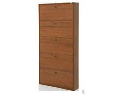LineaAzzura Scarpiera in Kit Legno melamminico Misura 65x15x180 cm Colore Noce Arte povera