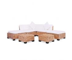 Leepesx Set Divano da Esterno Divanetti per Esterno Salotto da Giardino Divani da Giardino Set Divano 18 pz in Rattan Naturale