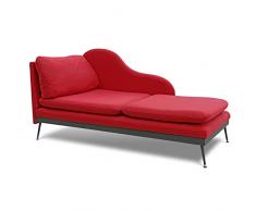 EVERGREENWEB Chaise Longue Elegante e di Design Moderno, Ergonomica, Imbottita, con Cuscini di Appoggio, Lettino Relax, Poltrona Lounge, Salotto, Camera da Letto Color Rosso | Giselle