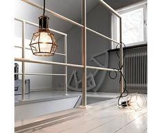 Nclon Industriale Vintage Retro Lampade a sospensione,Cestino di metallo Lampada a sospensione Ristorante E27 Portalampada Lampadina non inclusa-B-3-Lights