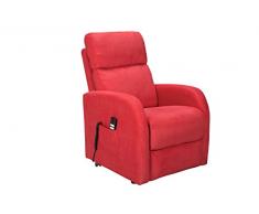 SIME Belle 2 motori Sfoderabile Poltrona relax Alzapersona Detraibile 19% 2 ruote schienale fiocco Lavabile poltrona elettrica poltrona per anziani Rosso