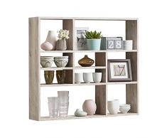 FMD Libreria a muro. Dim: 90x16x78,2 h cm, Rovere sabbia, Mat: Truciolare, legno