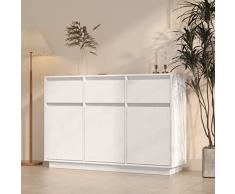 Lechnical Credenza Cucina Credenza Soggiorno Credenza Credenza Alta Credenza Soggiorno Moderno Credenza Bianca 110x34x75 cm in Legno Massello di Pino Er