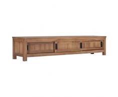vidaXL Mobile Porta TV Credenza Madia Mobiletto Consolle Armadietto HiFi Arredo unità Multimediale 150x30x30 cm Legno Massello di Teak