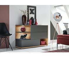 Madia Moderna Madia Soggiorno Madie e Credenze Moderne 2 Ante Vetrate 1 Anta Madia Moderna Bianca Madia Legno Madie Soggiorno Moderne MP1 (Antracite e Rovere)