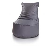 Bepouf Poltrona Sacco Puf Pouf con Schienale Alto Dimensioni 85x80 Ecopelle Pieno (Grigio, L)