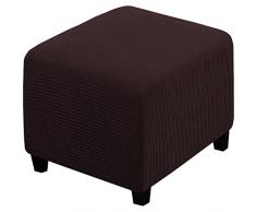 qiden Fodera per Poggiapiedi Quadrata Fodera per Ottomana Elasticizzata,10% Più Spessa Jacquard Fodera per Pouf El-BraunS