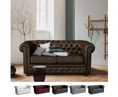 Produce Shop Divano in Similpelle 2 posti Capitonné Chesterfield Design - Marrone