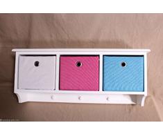 Porta Lettere E Chiavi In Legno Con Ripiano E Ganci Organizer Da Parete In Legno Massello - Porta Posta, Chiavi E Accessori Porta Posta Da Parete - Foto 11