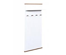 Esidra Gastonia Pannello Appendiabiti, Legno, Bianco, 64x22x145 cm