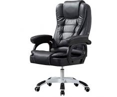 Sedia Direzionale Girevole Ergonomica Home Office Con Schienale Alto Ampio Sedile E Funzione Di Inclinazione Massaggio Alla Vita Bracciolo Mobile Imbottitura In Pelle Pu Scrivania, Nero
