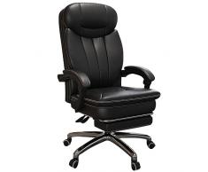 XIaoHESHop Sedia da scrivania, Schienale alto Sedia da ufficio, Pelle PU Sedia operativa, Sedia direzionale, Sedia girevole con funzione di inclinazione a 170 e poggiapiedi