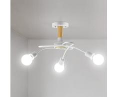 JINER Lampada da Soffitto, E27 Plafoniera Industriale, Lampadario Cucina Moderna per Soggiorno Nessun Montaggio White