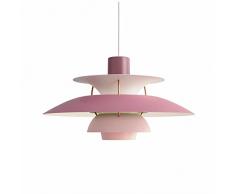 TTNAO Moderna Lampada a Sospensione Lampadario Semplice Creativa Lampada a Soffitto in Metallo per Sala da Pranzo Soggiorno Cucina Ufficio Decorare-50 CM(Rosa)